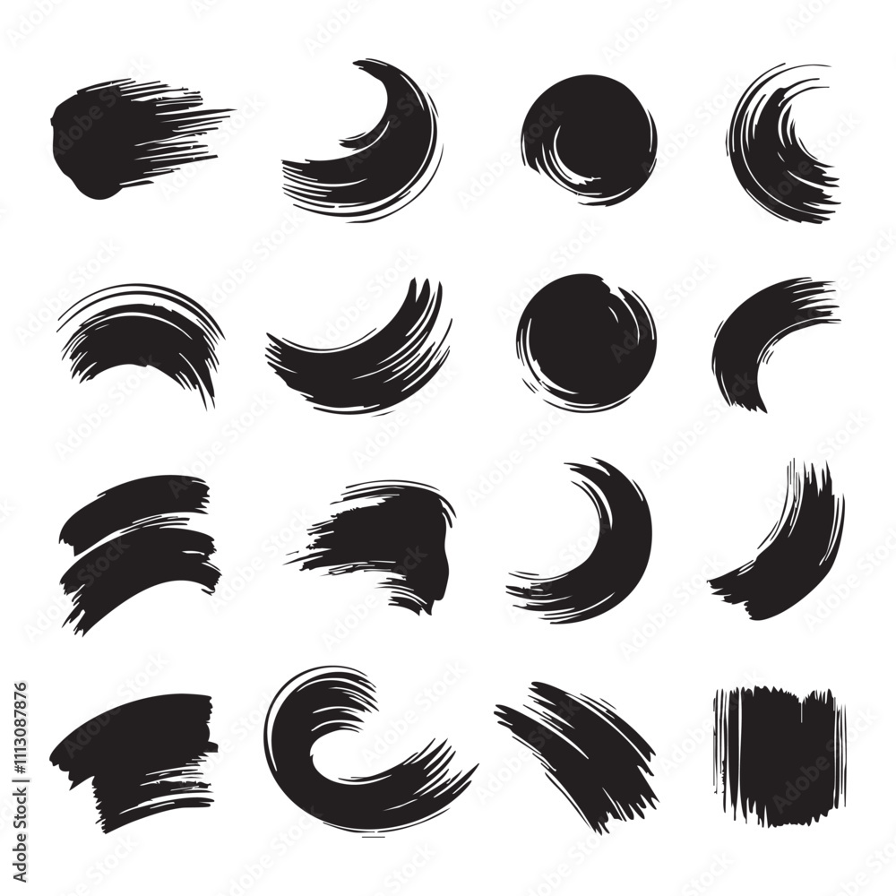 Fototapeta premium Silhouette Set of Brush Strokes vector