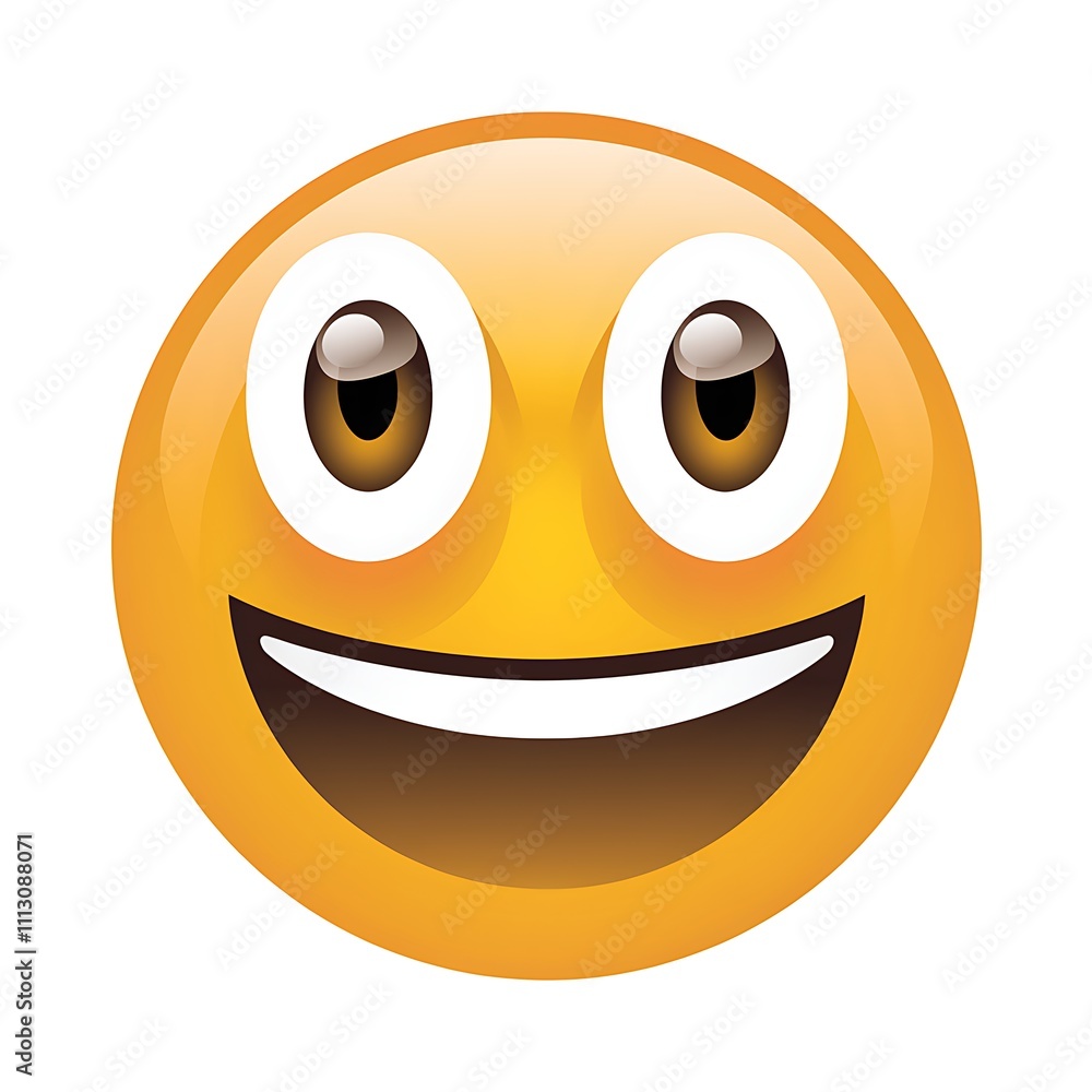 A Happy Yellow Emoticon With Wide Eyes and a Big Smile A Happy Yellow Emoticon With Wide Eyes and a Big Smile