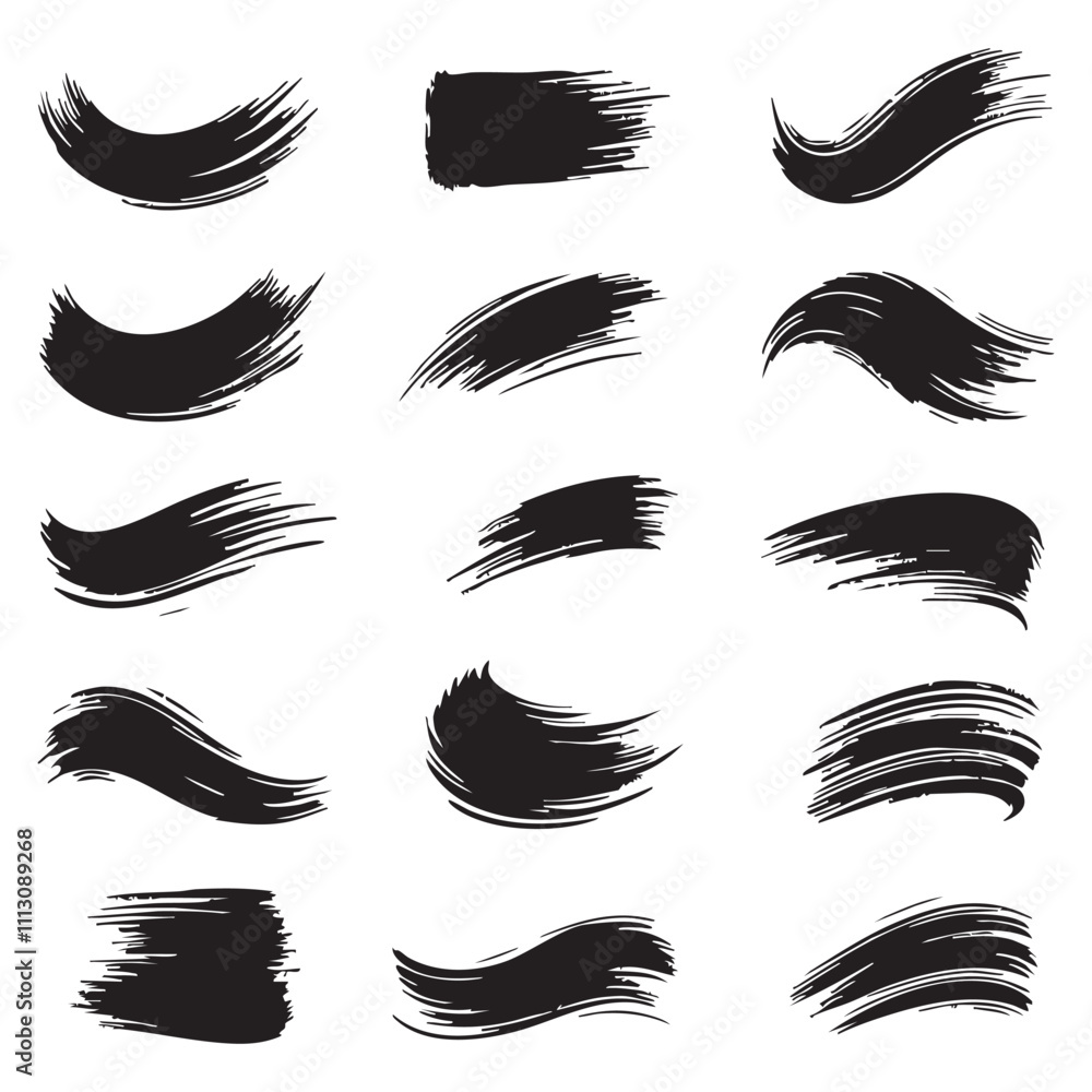 Fototapeta premium Silhouette Set of Brush Strokes vector
