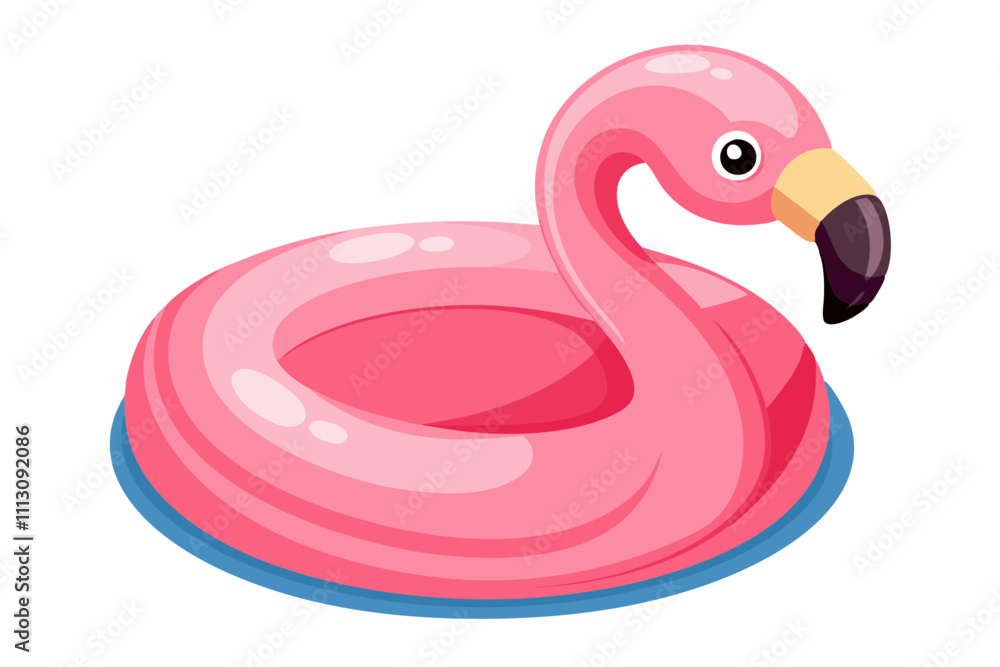 Beautiful flamingo inflatable pool ring vector art illustration Beautiful flamingo inflatable pool ring vector art illustration