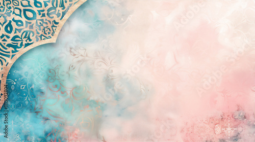 Islamic abstract background with water color, version  1