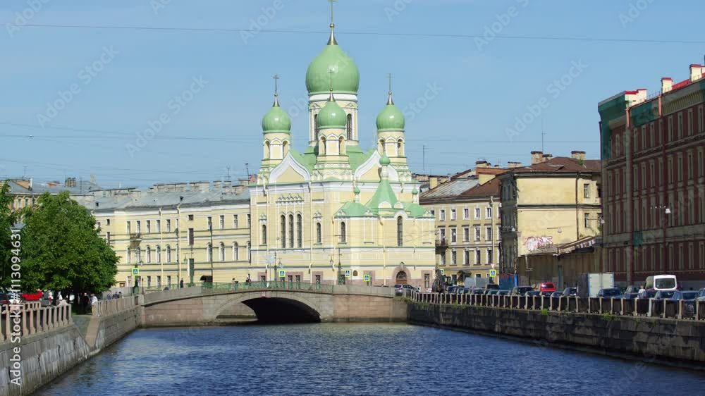 Scenic Views of Saint Petersburg Canal and Saint Isidor's Church Scenic Views of Saint Petersburg Canal and Saint Isidor's Church
