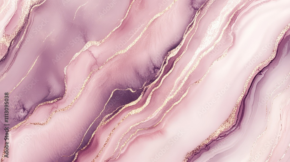 Soft Pink and Purple Abstract Marble with Golden Veins Soft Pink and Purple Abstract Marble with Golden Veins