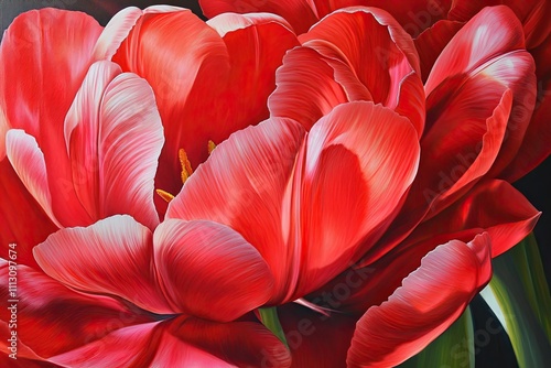 Wallpaper Mural Close-up of vibrant red flower petals with soft textures and delicate details Torontodigital.ca
