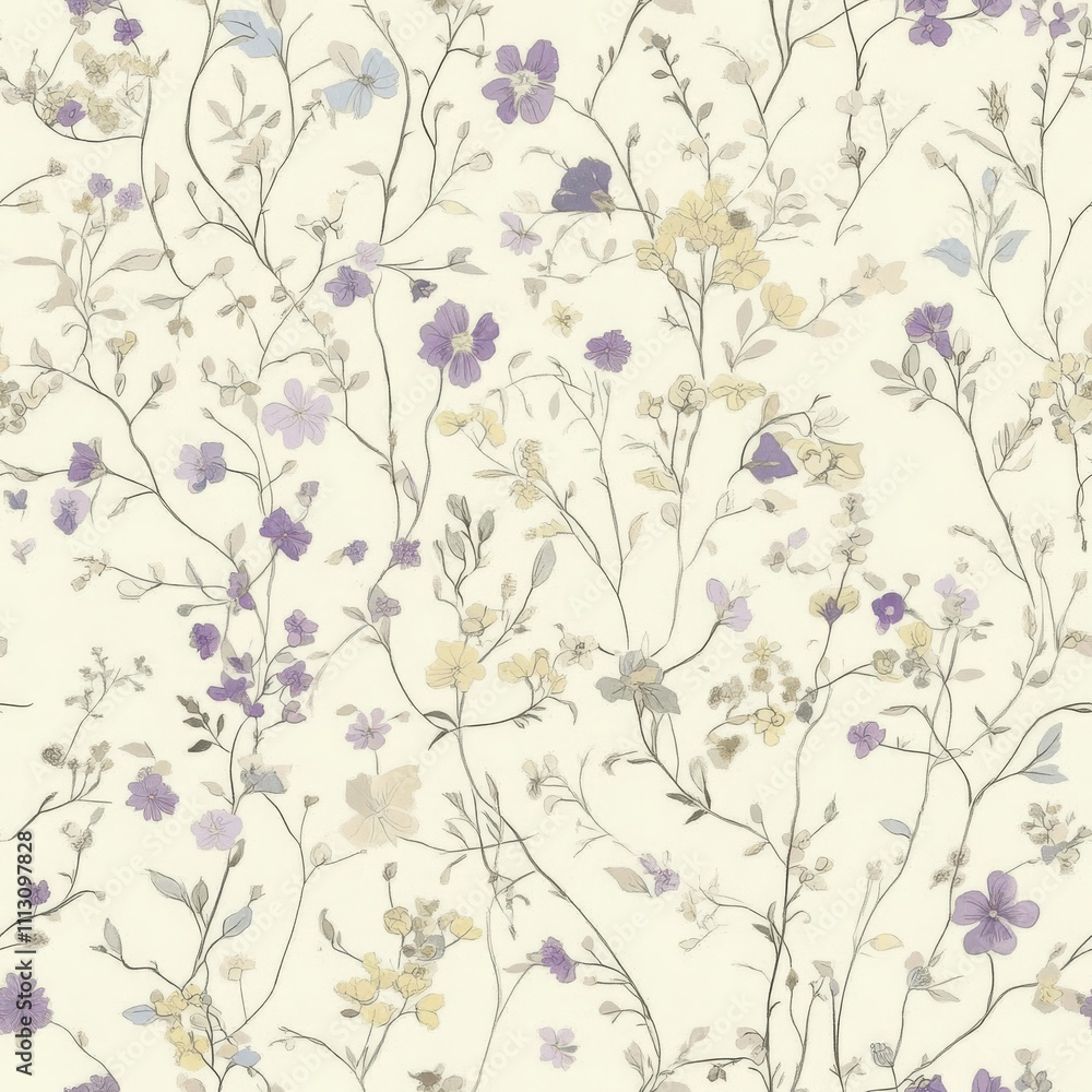Delicate Floral Seamless Pattern Design Delicate Floral Seamless Pattern Design