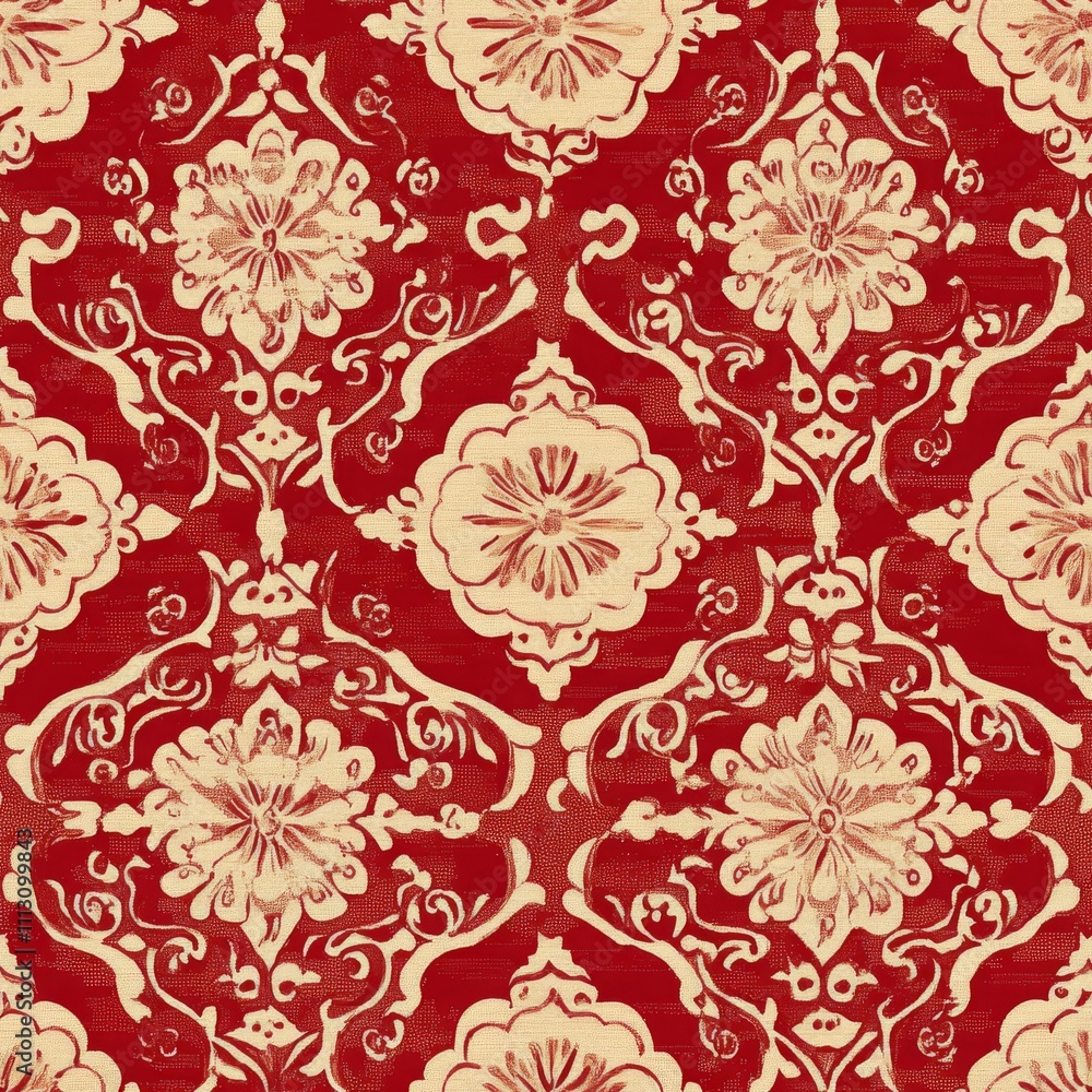 Fototapeta premium Traditional Chinese Seamless Pattern with Intricate Design
