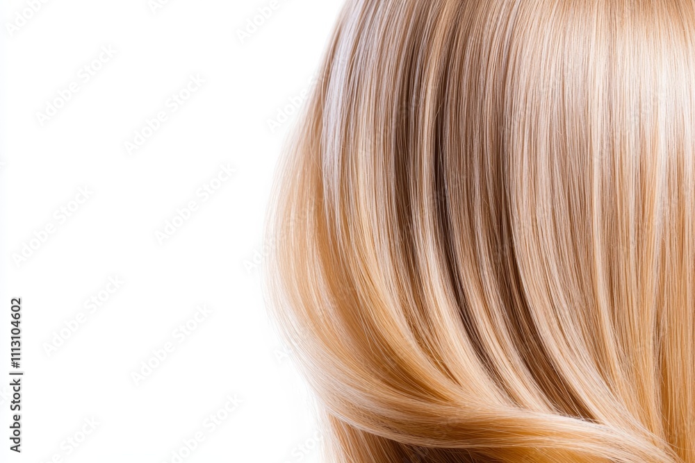 Silky blonde hair close-up with smooth texture and shine Silky blonde hair close-up with smooth texture and shine
