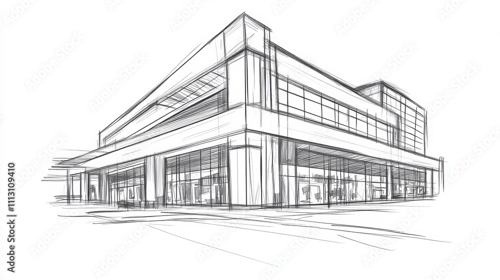 Exterior view of a store building. Exterior view of a store building.