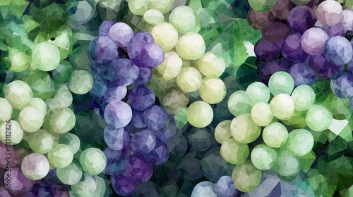 Watercolor Grapes: A Lush Harvest  photo