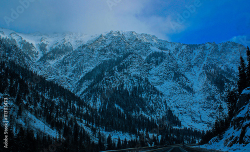 Snow-Covered Colorado Mountains on Scenic Highway to Vail photo