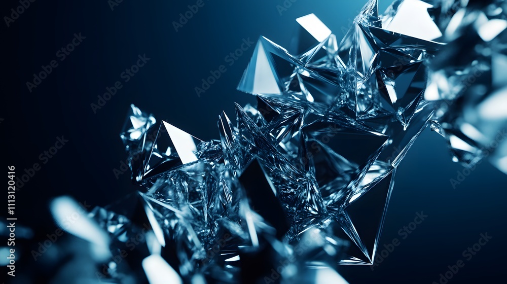 Abstract Blue Crystal Shard Formation Design Abstract Blue Crystal Shard Formation Design