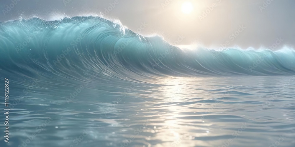 Fototapeta premium Soft blue waves gently flowing across a serene light background with subtle texture and gentle ripples , texture, soft