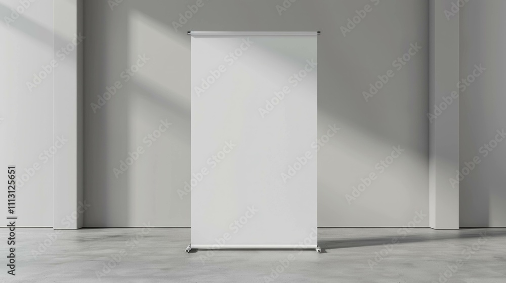Blank white backdrop for product display in modern interior space with natural light. Versatile for presentations, events, or photography setups. Blank white backdrop for product display in modern interior space with natural light. Versatile for presentations, events, or photography setups.