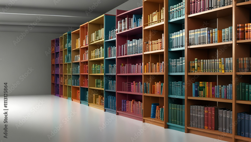 illustration of bookshelves in the library illustration of bookshelves in the library