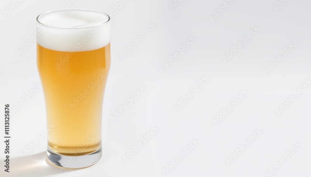 A refreshing glass of golden beer with a frothy white head, set against a clean, minimalistic background. A refreshing glass of golden beer with a frothy white head, set against a clean, minimalistic background.