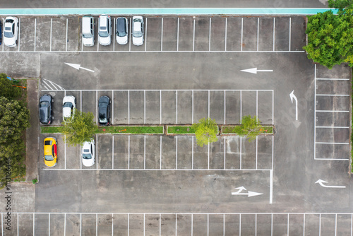 Top View of an Empty Parking Area