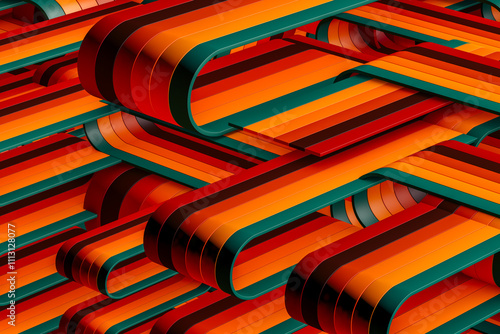 Intricate composition of vibrant lines in an abstract arrangement