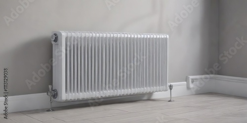 Wallpaper Mural A white radiator with a grey thermostat on it, decorative accessory, radiator, household appliance Torontodigital.ca