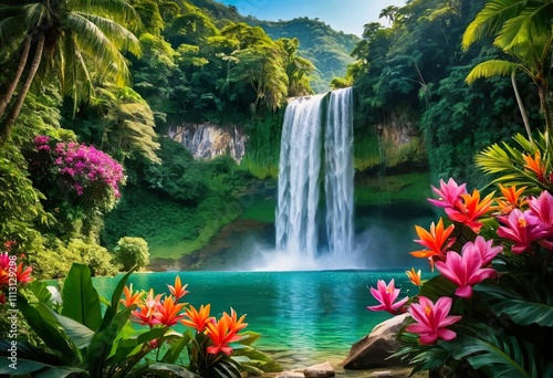 Beautiful and Peaceful Nature Scenery Illustration Landscape Countryside Tranquil Vibrant and Colorful
