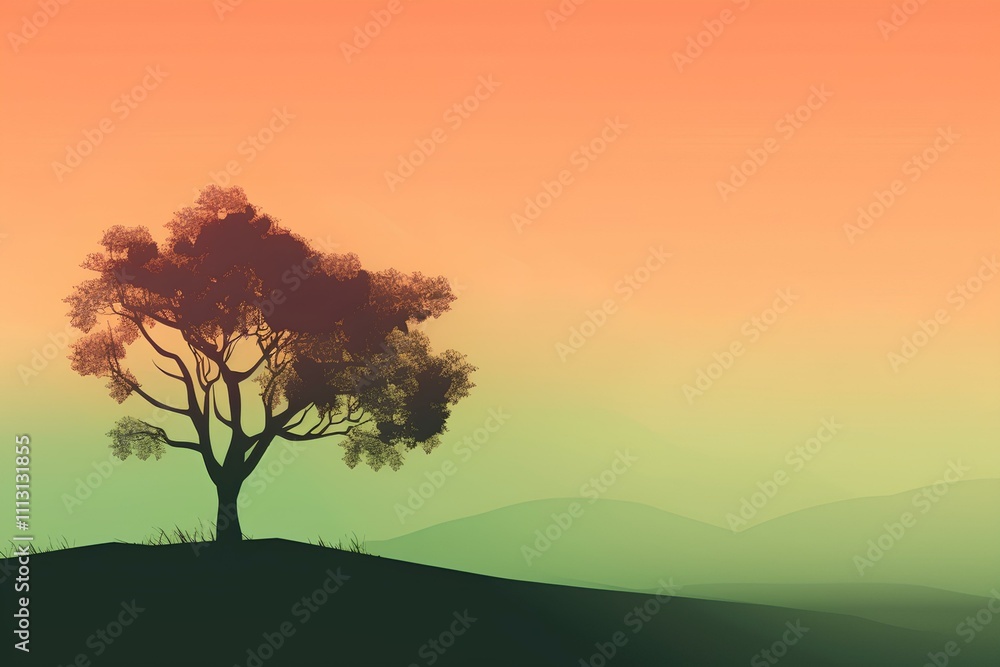 Fototapeta premium tree in the sunset