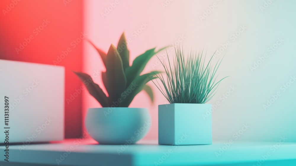 Modern decorative plants in stylish pots. Modern decorative plants in stylish pots.