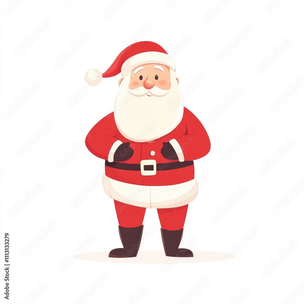 A cheerful cartoon Santa Claus in a red suit, ready for the holiday season. A cheerful cartoon Santa Claus in a red suit, ready for the holiday season.