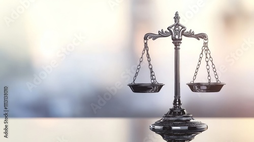 Symbol of justice and equality scales in balance. photo