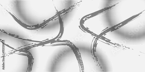 Abstract Brush Background with Sporty Style and Halftone Effect. Brush Stroke Illustration for Banner, Poster, or Sports Background. Scratch and Texture