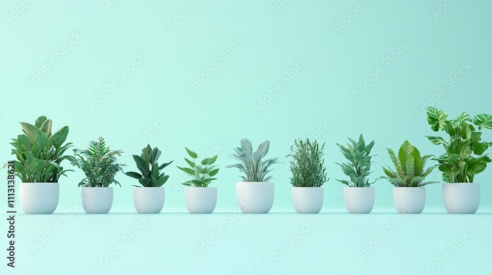 Variety of indoor plants in stylish pots. Variety of indoor plants in stylish pots.