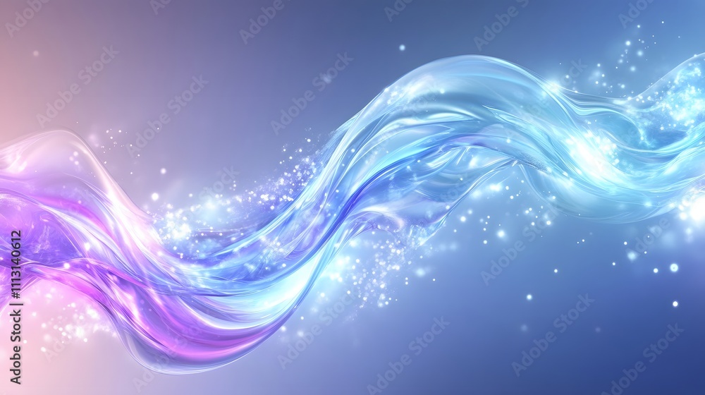Abstract Colorful Wave with Sparkling Lights Background Abstract Colorful Wave with Sparkling Lights Background