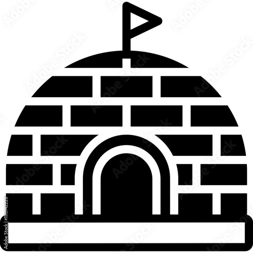 igloo icon illustration design with solid