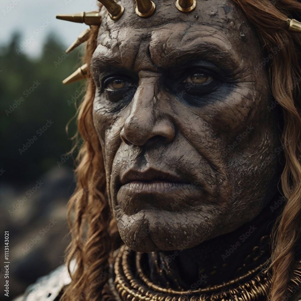 A barbarian warrior in iron armor. The ancient warrior of the northern lands A barbarian warrior in iron armor. The ancient warrior of the northern lands
