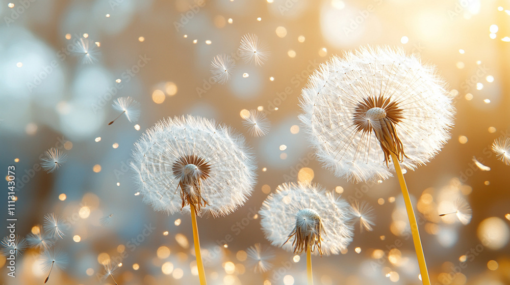 soft, airy dandelion fluff floating gently in the breeze, symbolizing purity, freedom, and the beauty of nature, creating a serene, minimalist aesthetic perfect for a calming atmosphere