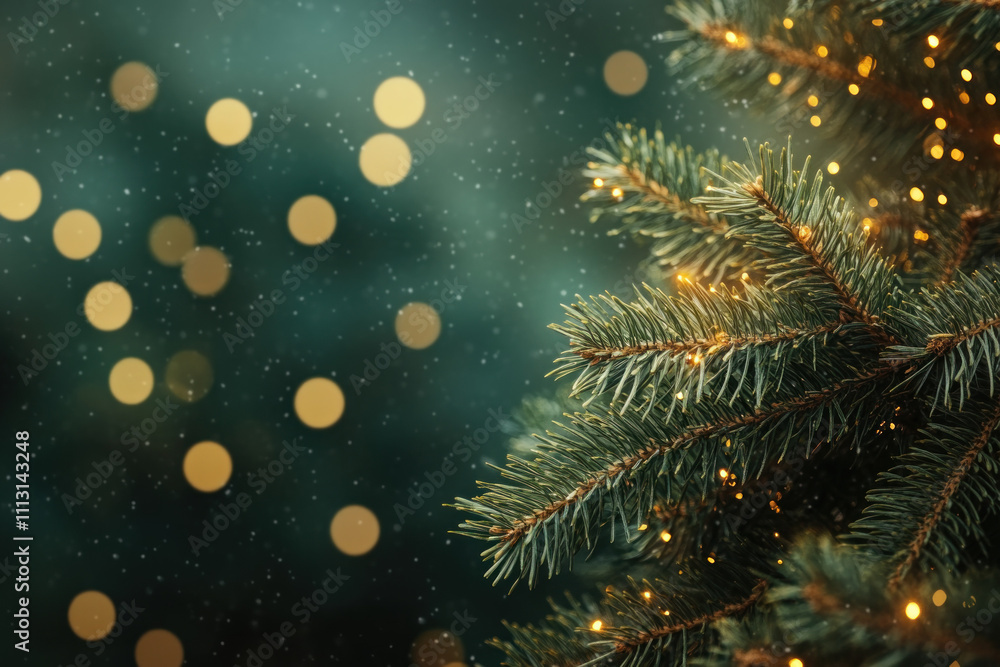 Christmas tree with twinkling lights and colorful bokeh effects, creating a magical and festive ambiance. Christmas tree with twinkling lights and colorful bokeh effects, creating a magical and festive ambiance.