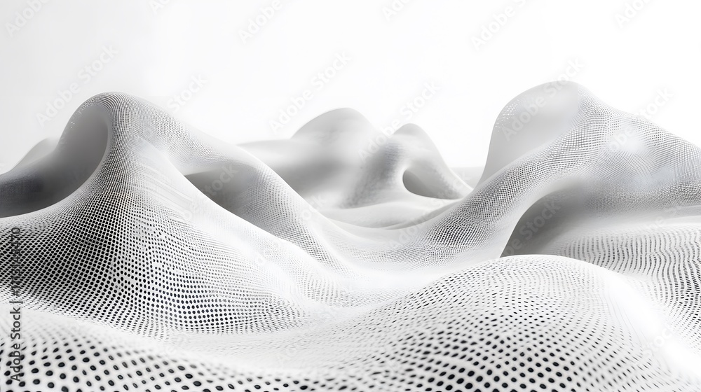 Abstract White Mesh Landscape Digital Art Abstract White Mesh Landscape Digital Art