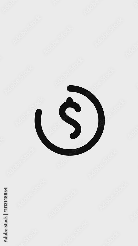 Dollar icon outline simple style animation. Dollar icon outline simple style animation.