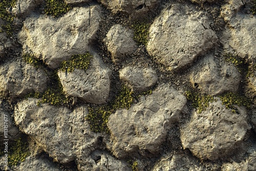 Close-up view showing the detailed texture of stone with moss, perfect for a wallpaper image. photo