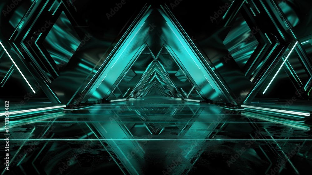 Obraz premium Abstract Neon Tunnel