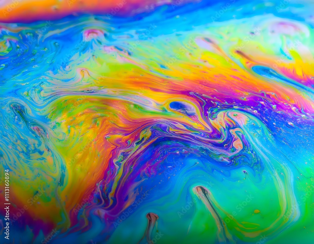 Iridescent Soap Film Interference Patterns