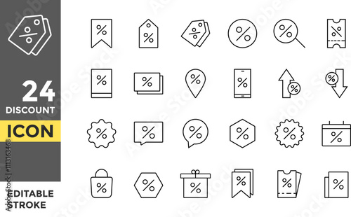 Discount tag icon set. special offer sign discount icon collection. percent price tag. Sale Label Price Tag Icon symbol