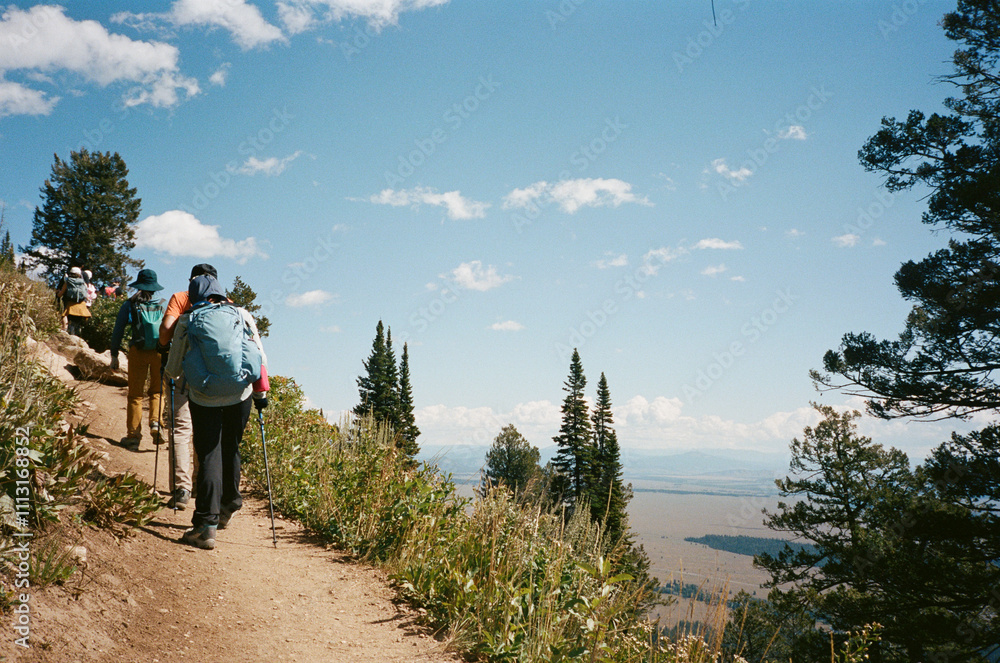 Family hiking