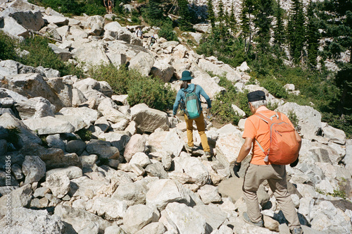 hiking boulder field photo