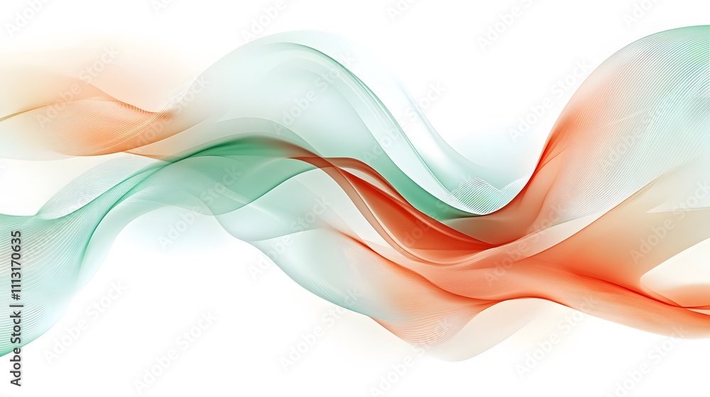 Abstract Orange Green Wave Flow Design Art Abstract Orange Green Wave Flow Design Art