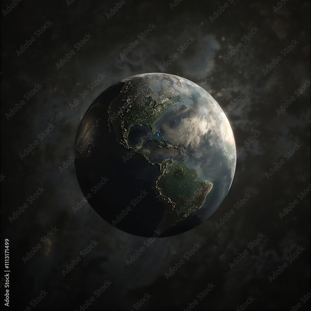 Planet earth in space illustrations, version 23 Planet earth in space illustrations, version 23