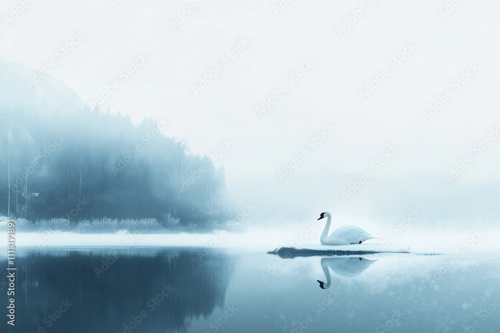Fototapeta premium Dreamy and Elegant White Swan Concept