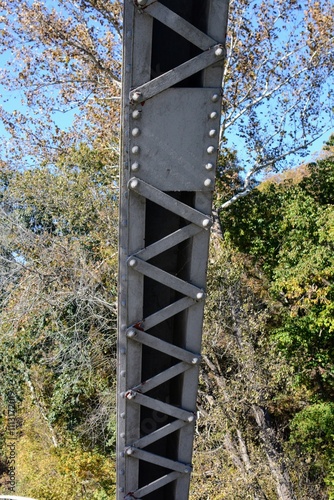 iron bridge in autumn photo