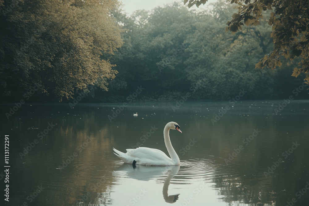 Fototapeta premium Dreamy and Elegant White Swan Concept
