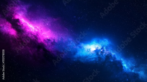 Vibrant Cosmic Nebula in Deep Space with Stars and Galactic Colors