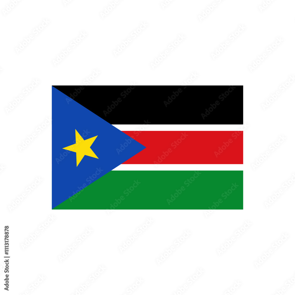 South Sudan national flag icon isolated South Sudan national flag icon isolated