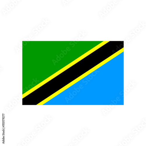 Tanzania flag icon vector isolated 